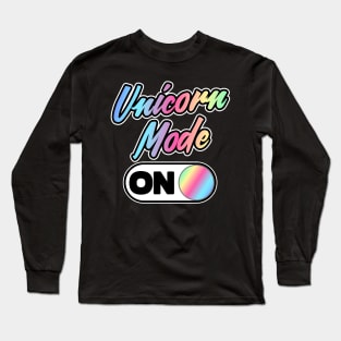 Unicorn Mode On Retro Colorful Gift Mom Party Long Sleeve T-Shirt